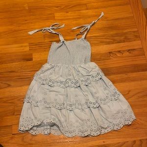 Boho blue ruffle dress